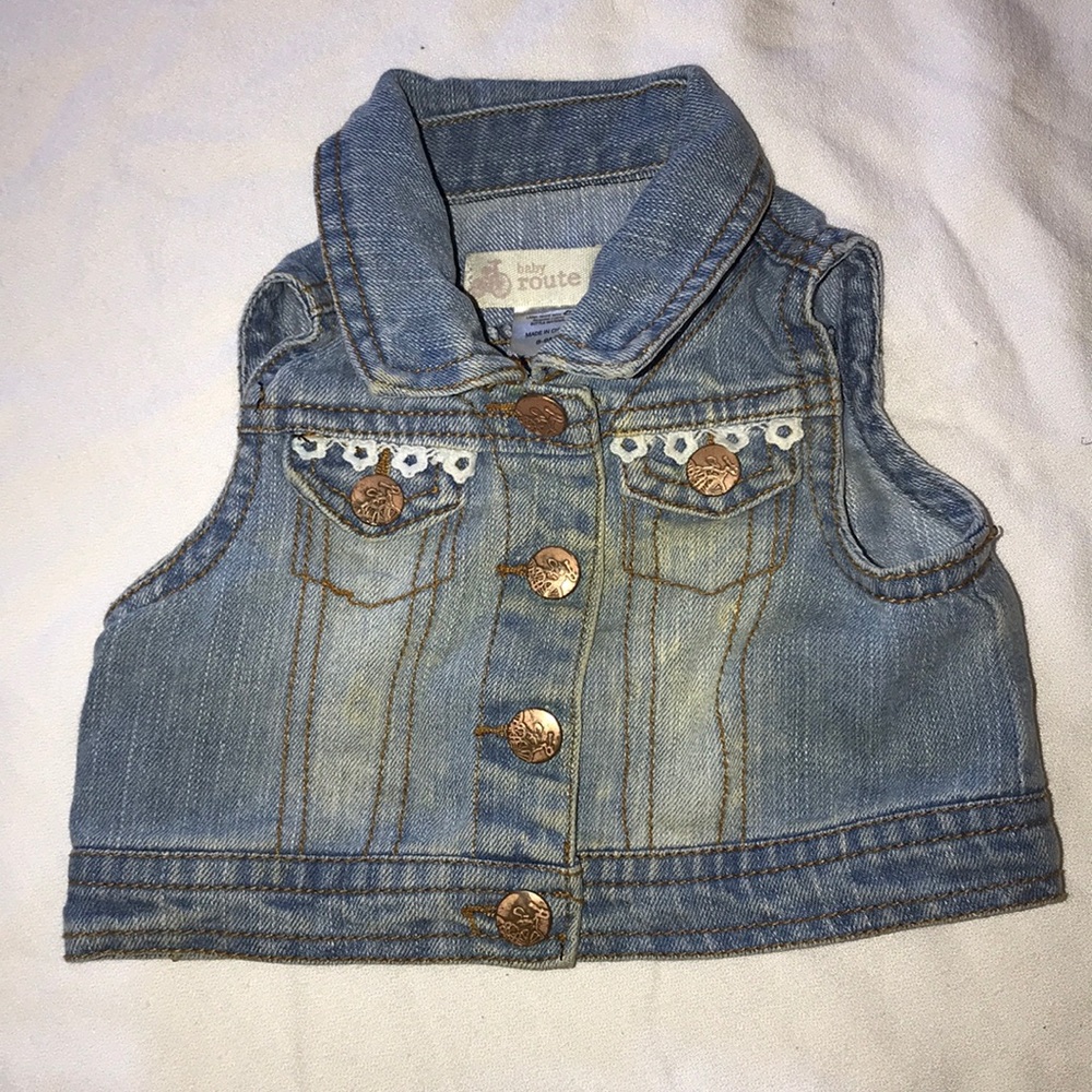 Baby Route 66 sleeveless denim jacket 6-9 months